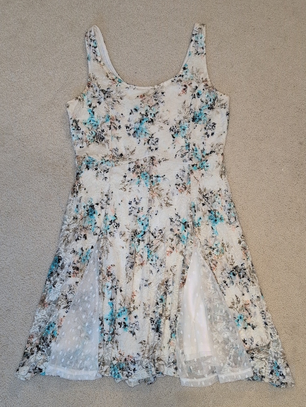 "Disney Cinderella" Lace Dress In Cream and Aqua